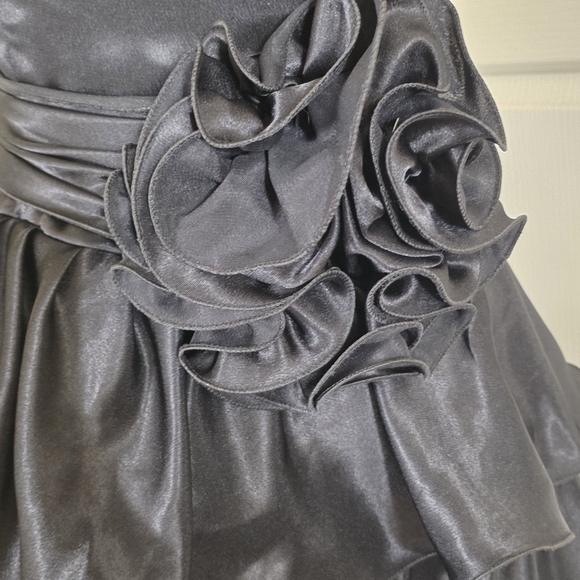 Black Ruffled Spanish Taffeta Dress Medium - Picture 4 of 7